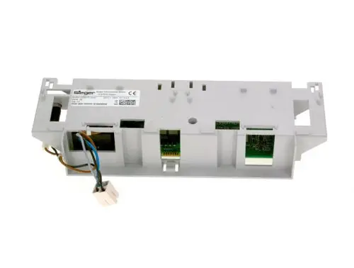 Weißes Gehäuse mit mehreren Steckplätzen und elektronischen Komponenten. Anpassungen für Bosch-Systeme erkennbar.
